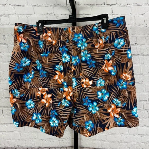 Lands’ End Brown Floral Cotton Spandex Pull On Shorts Size 1X - Picture 4 of 5